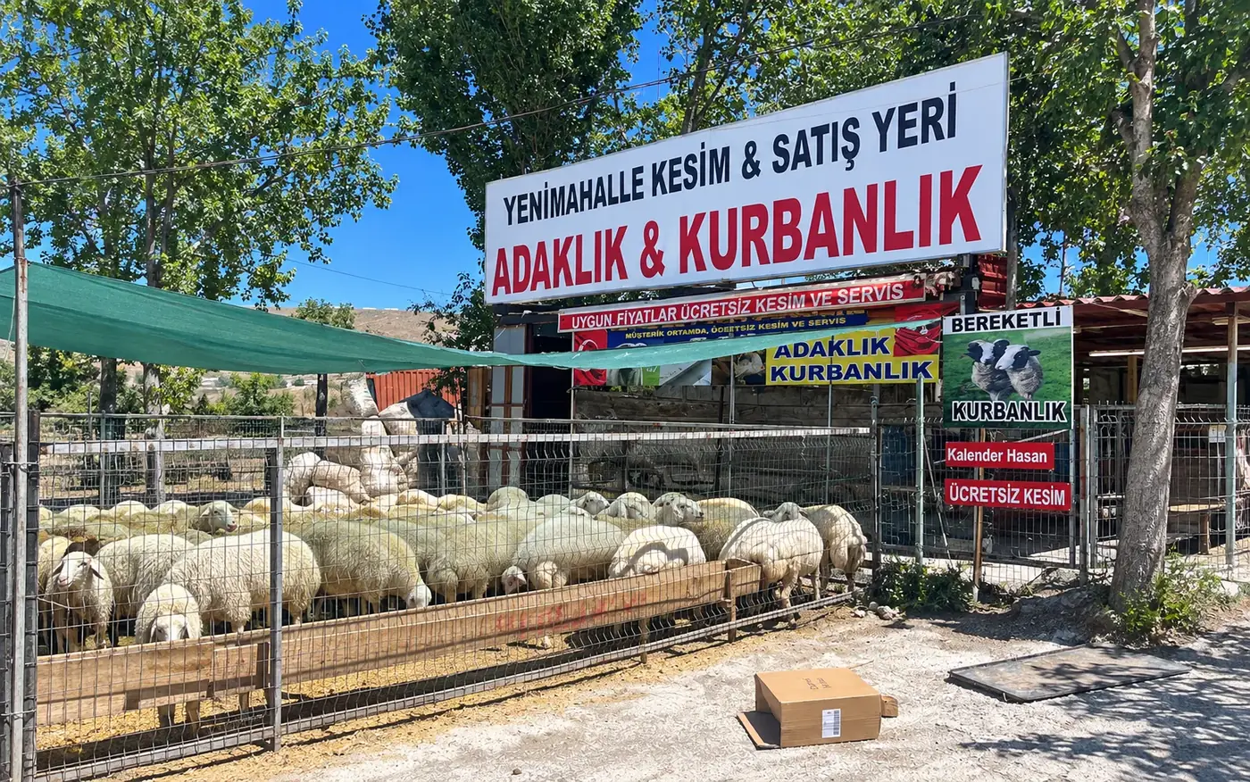 Yenimahalle'deki adaklık ve kurbanlık kesim ve satış yerimizin girişi